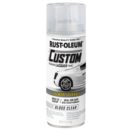 Rust-Oleum Automotive Premium Custom Lacquer Spray Paint, Gloss Clear, 11 oz. 323383